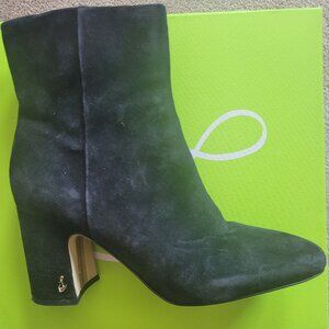 Sam Edelman "Fawn" Black Suede Ankle Boots
